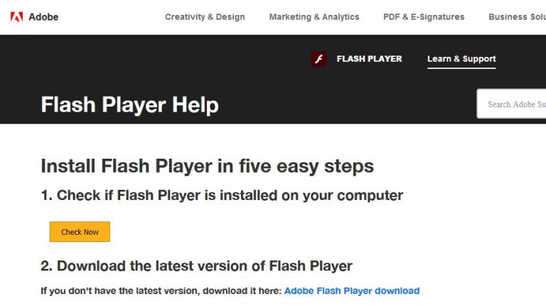 cara update adobe flash player