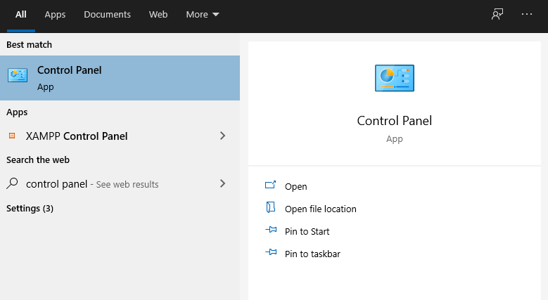 control panel