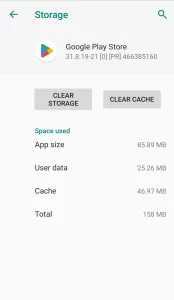Google play store clear data