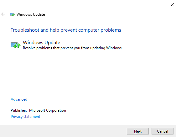 langkah troubleshooter windows update selanjutnya