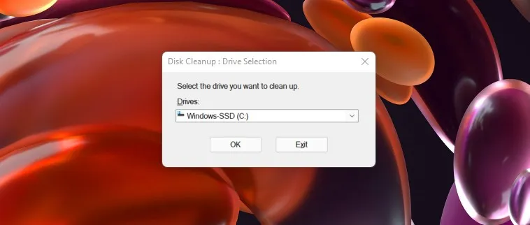 Pilih drive (biasanya drive “C” – instalasi Windows). Klik OK untuk melanjutkan.